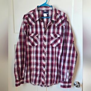 Wrangler Pearl snap long sleeve XL